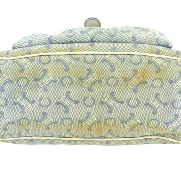 CELINE Tote Bag C macadam white canvas ?~ leather Authentic C3983 - Picture 5 of 9